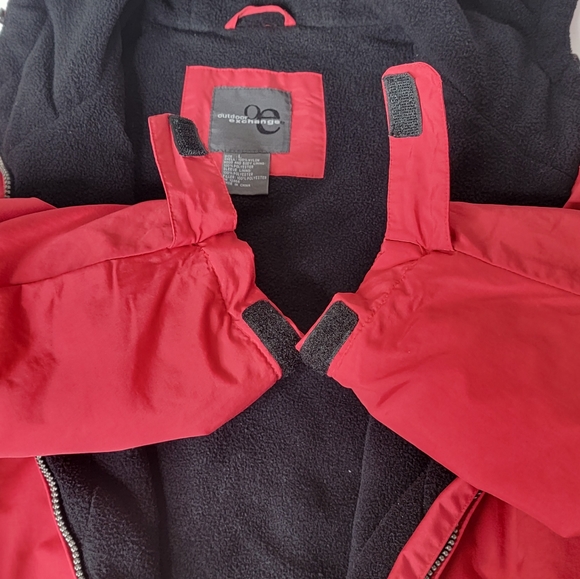 Outdoor Exchange Retro 90's Red Hooded Parka Winter Coat Jacket Men's Size Lg - Picture 7 of 16
